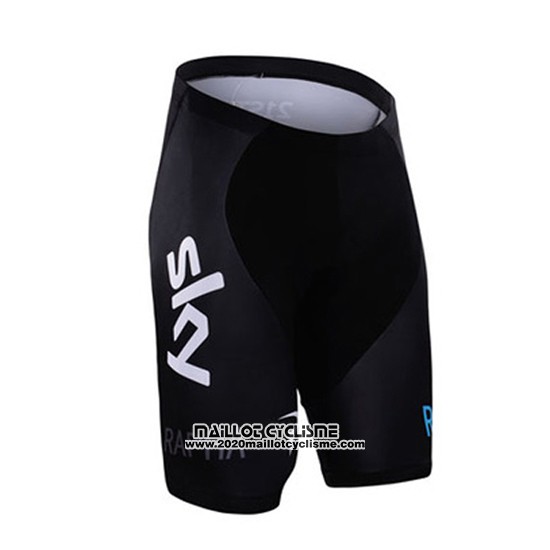 2016 Maillot Ciclismo Sky Blanc et Noir Manches Courtes et Cuissard